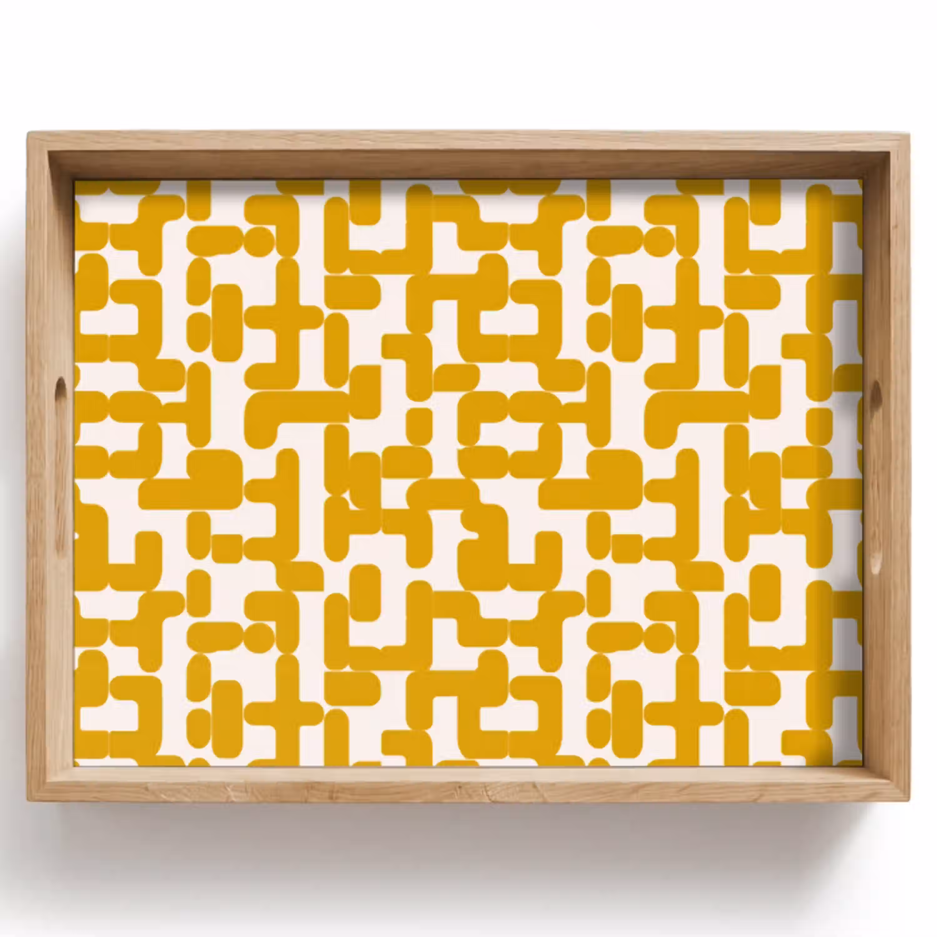 Geel - Beige - Patroon Dienblad Rechthoek middel 911 -z3d_shopping