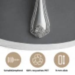 Zilver - Metaal - Lepel Akoestische PET Vilt - Rond klein -closeup_DE
