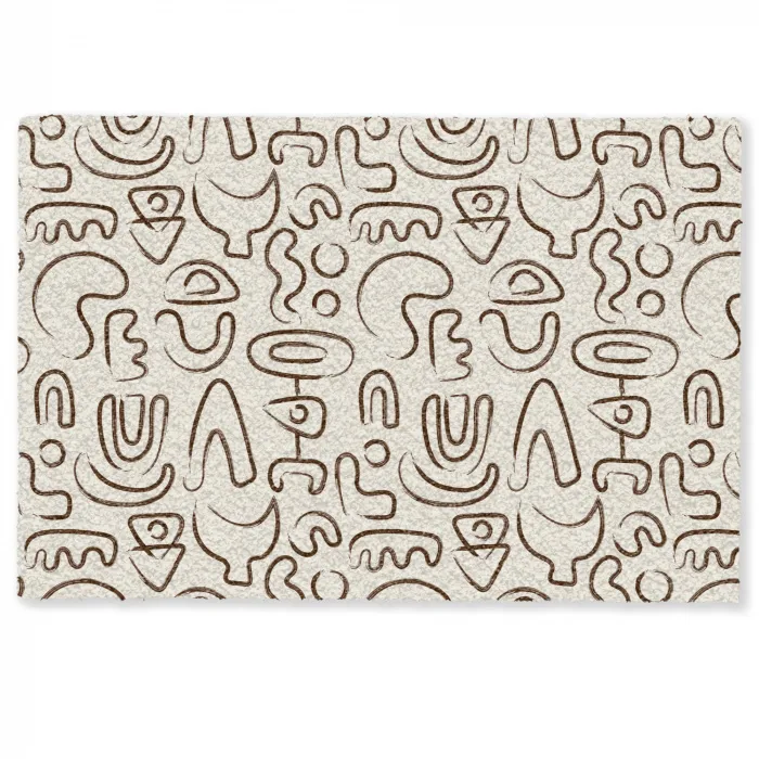 Abstract - Beige - Patroon - Donkerbruin Deurmat klein 898 -zkaufland3d