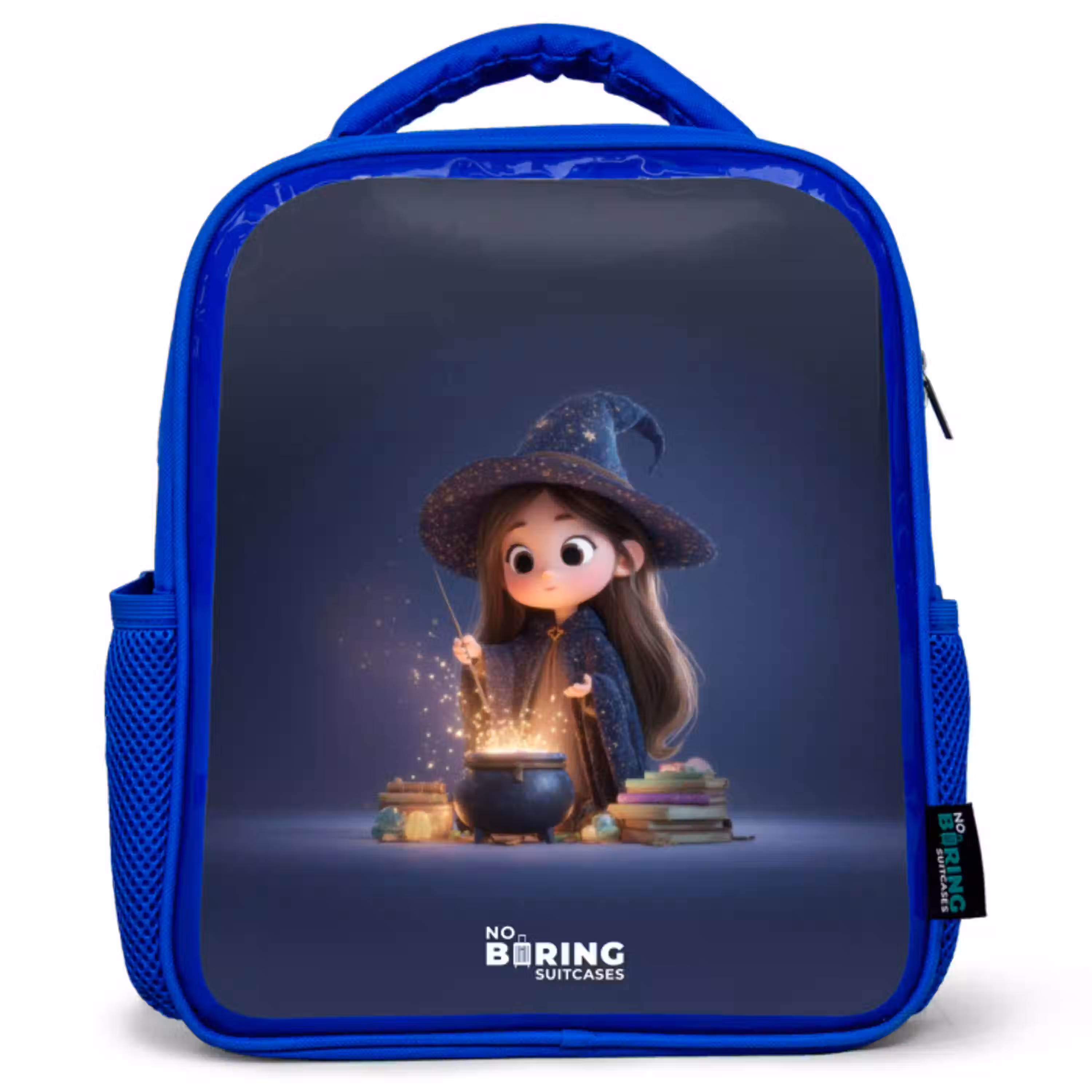 Betoverend meisje met ketel Kinderrugzak - Blauw middel -3d