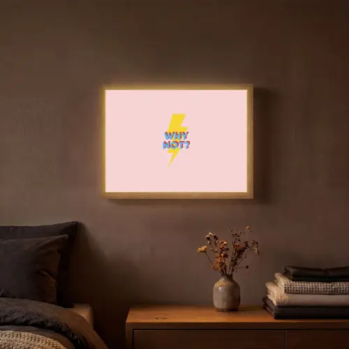 Why not - Bliksem - Roze Light Box met batterij (Wandlamp) middel -sfeer4