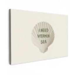 Schelp - Quote - Groen Tuinposter op houten frame 2 cm dik klein -3d