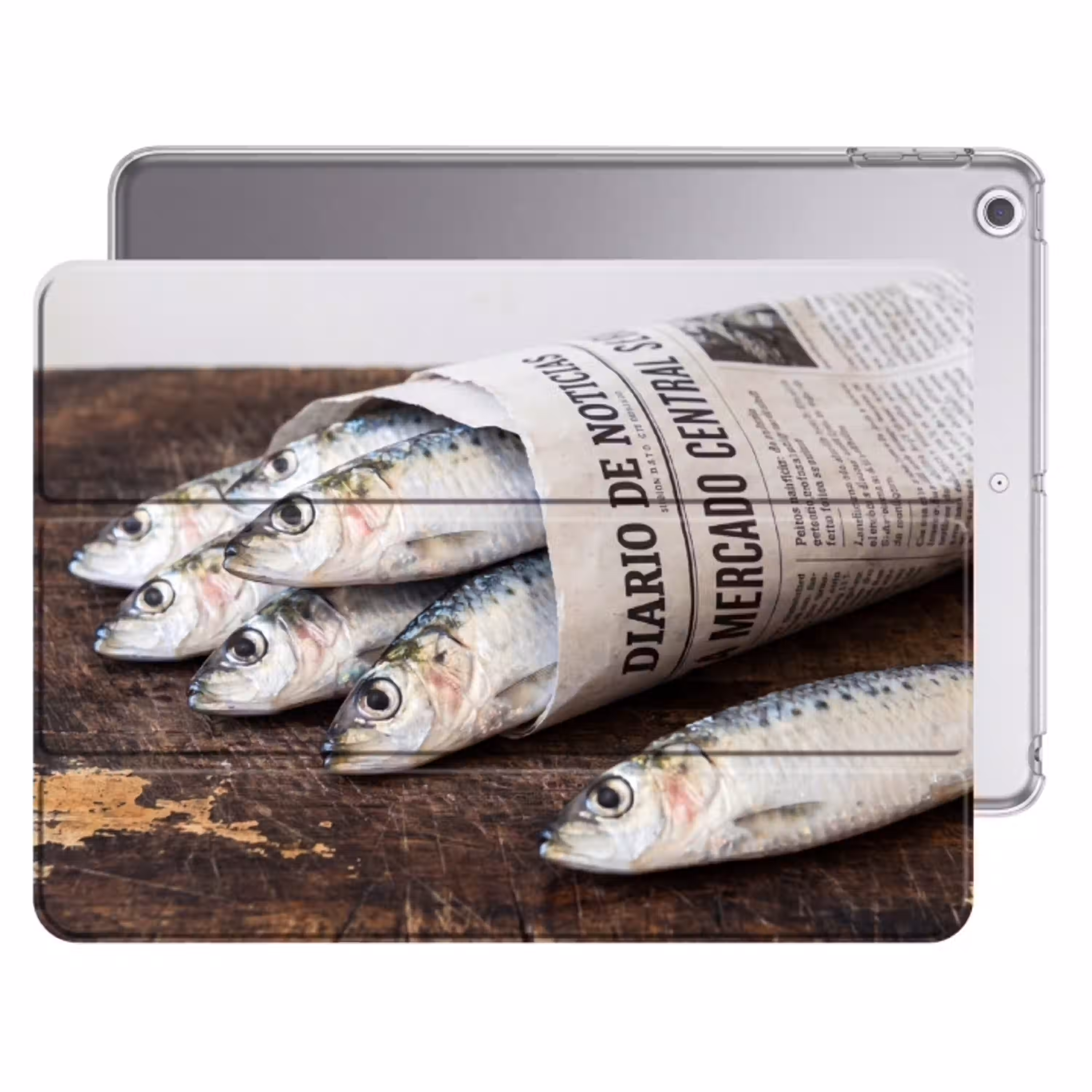 Sardientje - krant - snijplank Apple iPad 2017 middel -threedimensional_3d_global