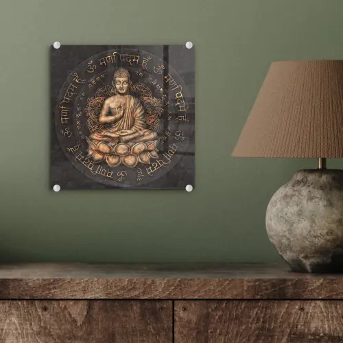 Boeddha - Mantra - Meditatie - Spiritueel - Koper plexiglas 5mm klein -sfeer3