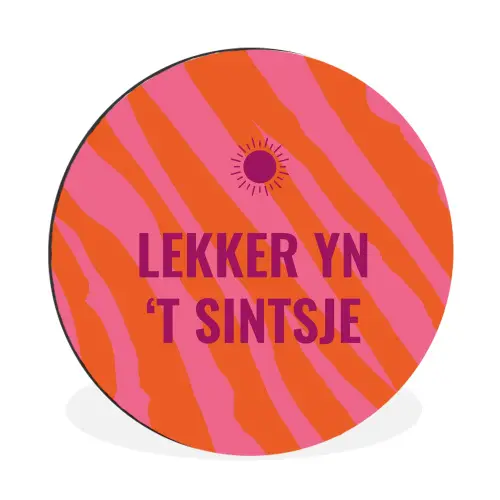 Quote - Zomer - Roze Wandcirkel aluminium klein -3d