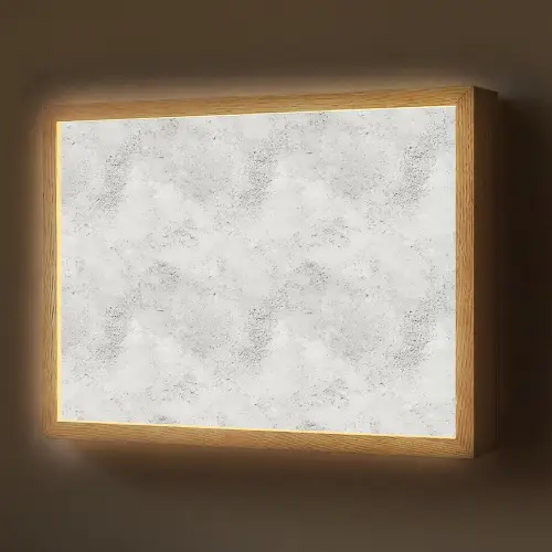 Lichtgrijs - Ruw - Subtiel Light Box met batterij (Wandlamp) middel 907 -z3d_website