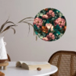 Bloemen - Schilderachtig - Patroon - Roze Wandcirkel behangsticker klein 186 -sfeer3