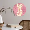 Bonjour - Stippen - Roze- Geel Wandcirkel behangsticker klein -sfeer3