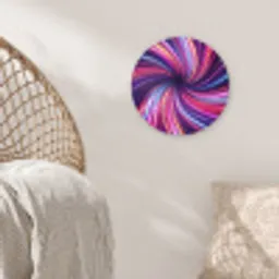 Abstract - Swirl - Futuristic - Neon Wandcirkel kunststof plaat 5mm dik klein -sfeer5