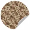 Warm - Bloemen - Groen - Rood Wandcirkel behangsticker klein 186 -3d