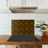 Bruin - Bloemen - Goud keuken achterwand spatscherm klein 900 -sfeer2