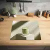 Matcha - Glas - Groen - Minimalistisch Inductie beschermer vinyl 3mm middel -sfeer5
