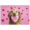 Hond - Kiss- Valentijn - Hartjes poster papier klein -3d