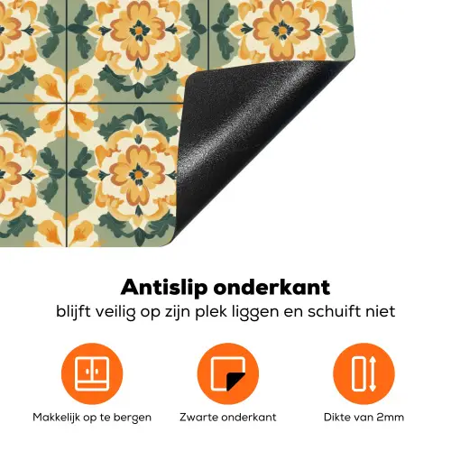 Keramiek - Verweerd - Kleurrijk Inductie beschermer vinyl 3mm klein 276 -zzzzzzz-td-onderkant
