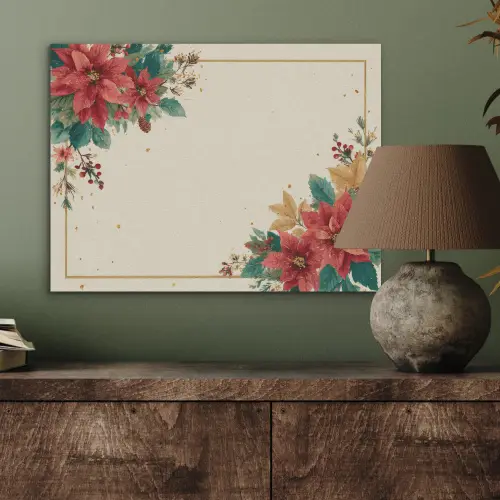Kerst - Poinsettia - Omlijsting - Kleurrijk PET vilt klein -sfeer2