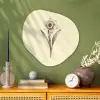 Zwart - Narcis - Illustratie Wandcirkel Organisch Plexiglas middel -sfeer2