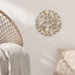 Waaierstructuren - Beige - Vezeltextuur Wandcirkel behangsticker klein 186 -sfeer4
