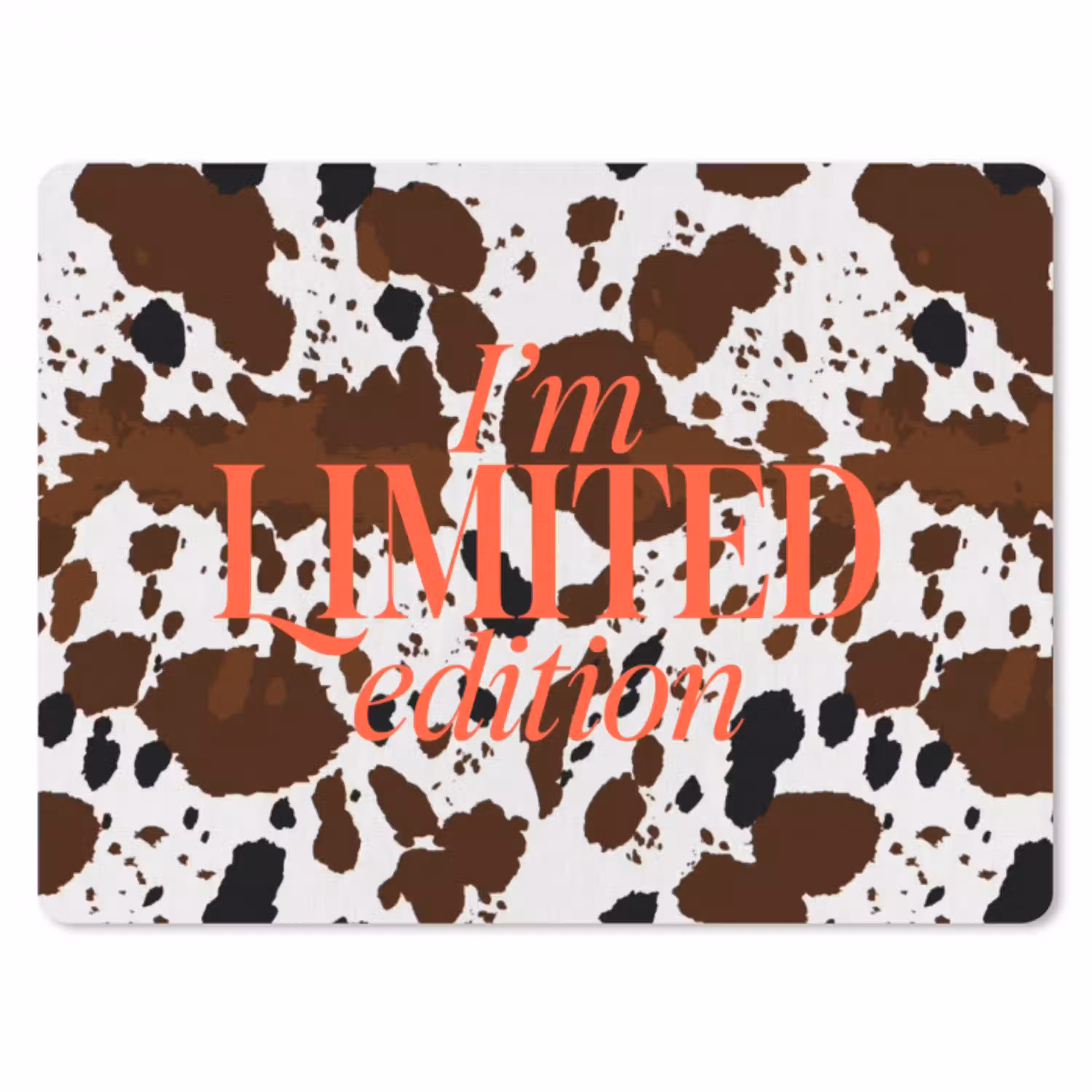 Koeienprint - Limited edition - Rood muismat rubber klein -3d
