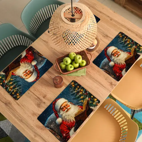 Kerstman - Kerst - Winter - Kerstboom Placemat vinyl groot -zzsfeer5_Kitchenyeah-website