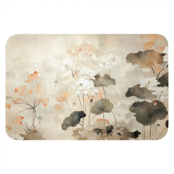 Bloemen - Japandi - Wabi sabi Badmat klein -3d