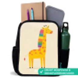 Giraffe - Dier - Kleurrijk Rugzak - Zwart middel -inhoud_NL