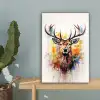 Hert - Ree - Gewei - Kunst - Verf - Dier - Kleurrijk canvas 2cm klein -sfeer4