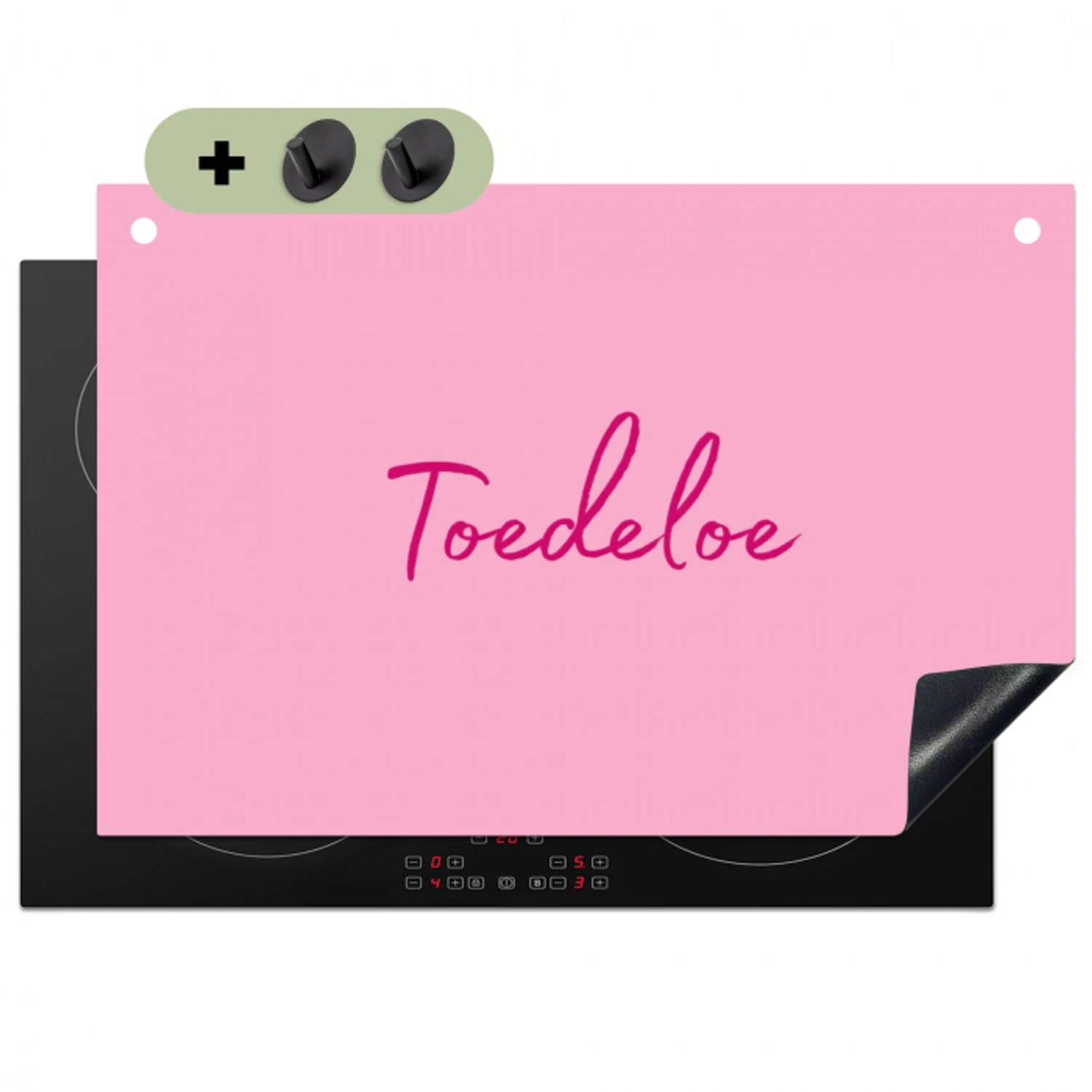 Toedeloe - Roze - Minimalistisch Inductie beschemer met haakjes klein -3d