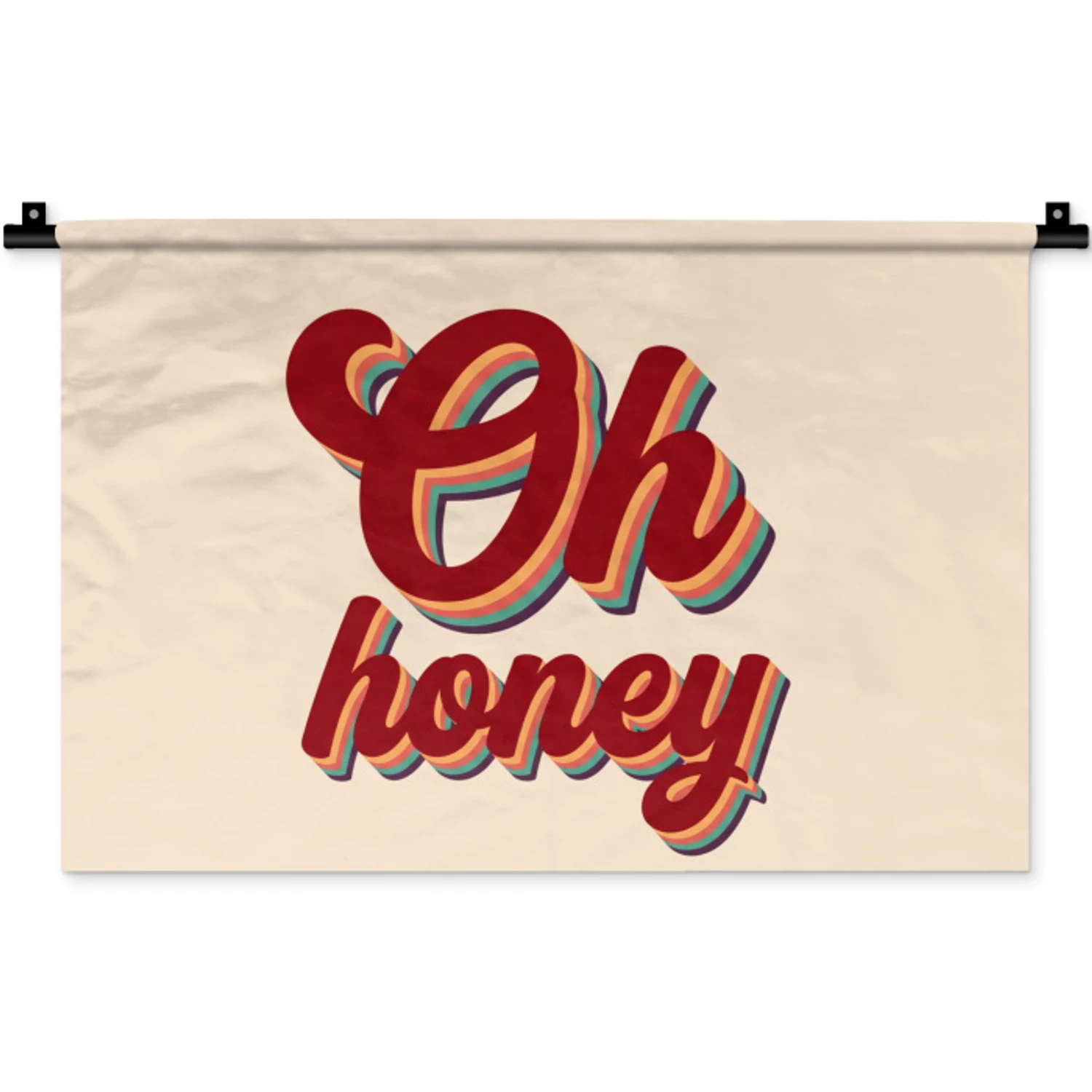 Oh honey - Rood - Schaduw Wandkleed katoen klein -zz3d