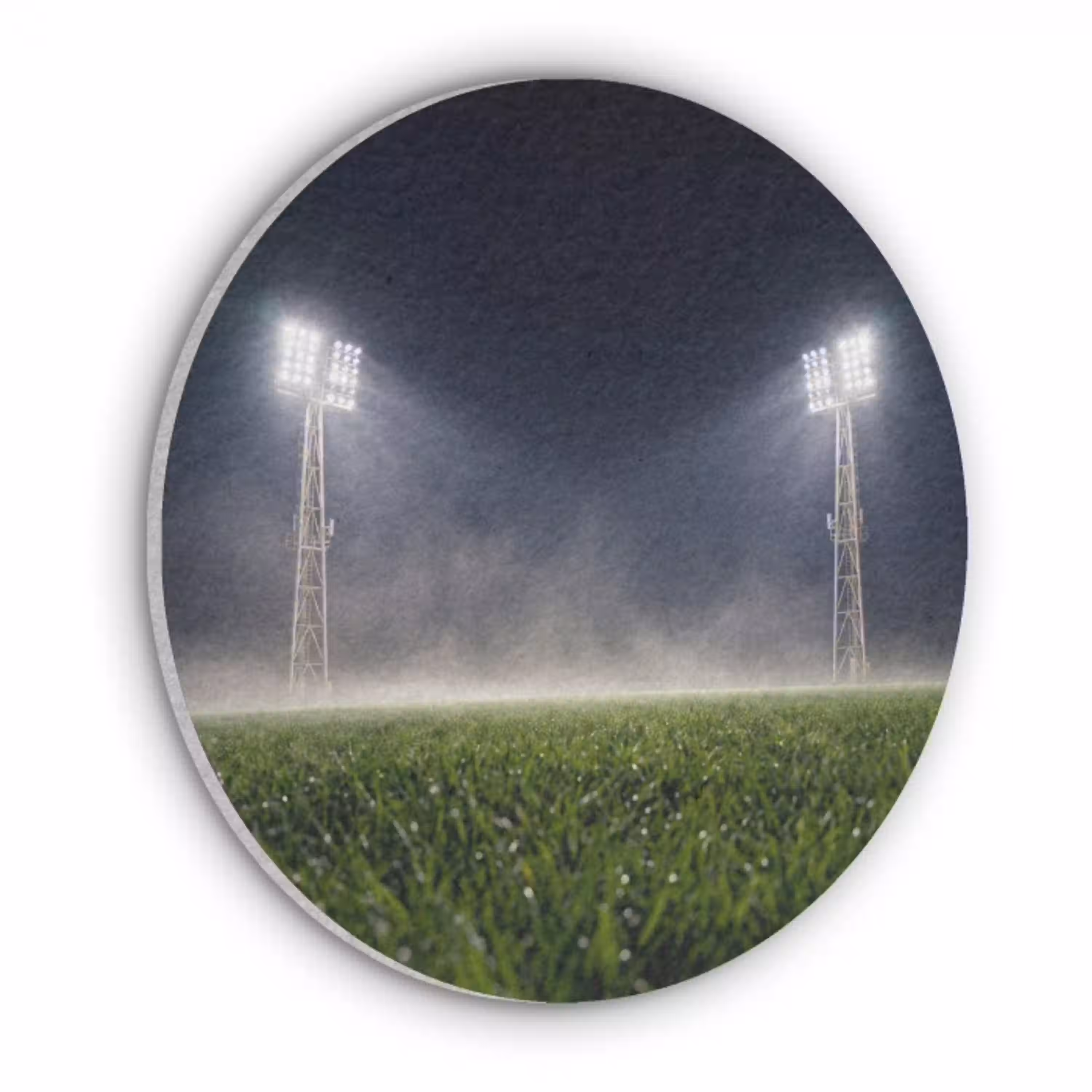 Stadion - Lichtmast - Sport - Nacht Akoestische PET Vilt - Rond klein -3d
