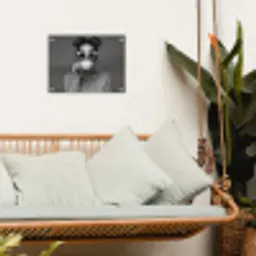 Vrouw - Koffie - Zwart - Wit tuinposter los doek klein -sfeer7
