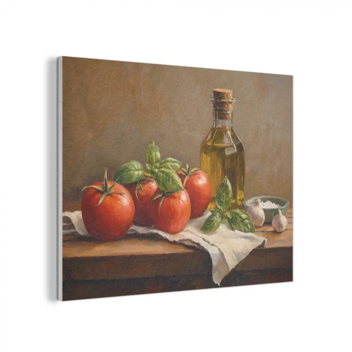 Tomaten - Olijfolie - Stilleven PET vilt klein -3d