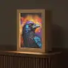 Vogel - Kraai - Graffiti - Zwart - Dieren Light Box met kabel (Tafellamp) klein -z3d_website