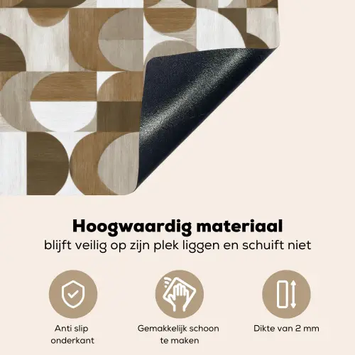 Abstract - Retro - Bruin Inductie beschemer met haakjes klein 777 -ky-onderkant-nl