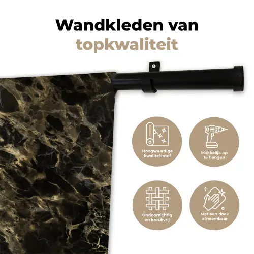Kristal - Goud - Zwart - Marmer Wandkleed katoen klein 269 -sfeer2