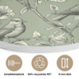 Klassiek - Botanisch - Groen Akoestische PET Vilt - Rond klein 838 -closeup_DE