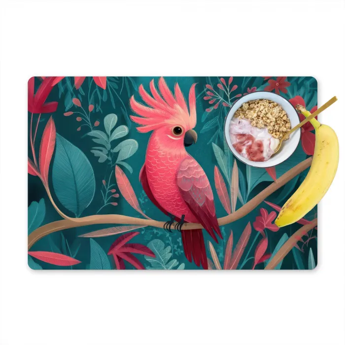 Kaketoe - Tropische bladeren - Tak Placemat vinyl groot -zzzproduct_Kitchenyeah-website
