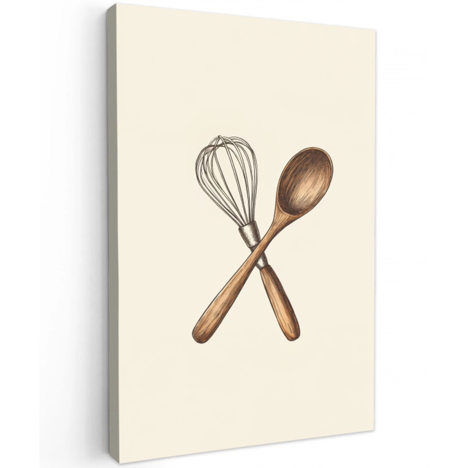 Garde - Hout - Beige Tuinposter op houten frame 2 cm dik middel -3d