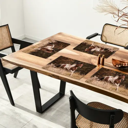 Paard - Bruin - Gras Placemat vinyl groot -zzsfeer4_Kitchenyeah-website