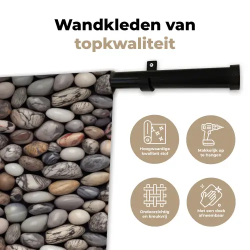 Marmer - Kleuren - Kiezels Wandkleed katoen klein 269 -sfeer2