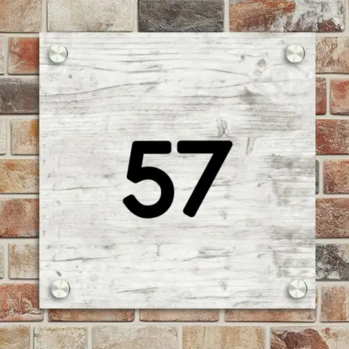 Witgrijs hout - Traditioneel Naambord Vierkant klein -sfeer2