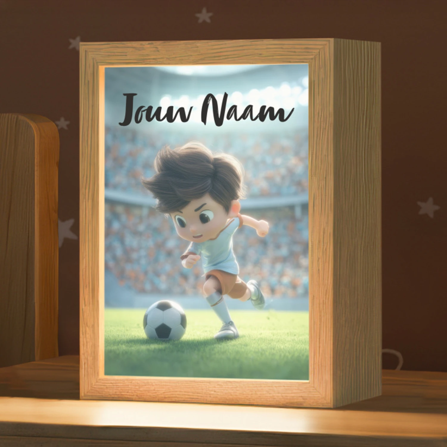 Jongen - Voetbal - Stadion - Zonlicht Light Box met kabel (Kinderlampje) klein -zzz_3d_website