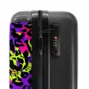 Neon panterprint op paars met kleurrijke accenten NBS - Handbagage koffer - Volwassenen Unisex middel -slot