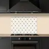 Hart - Dotline - Wit - Zwart keuken achterwand spatscherm klein 900 -sfeer1