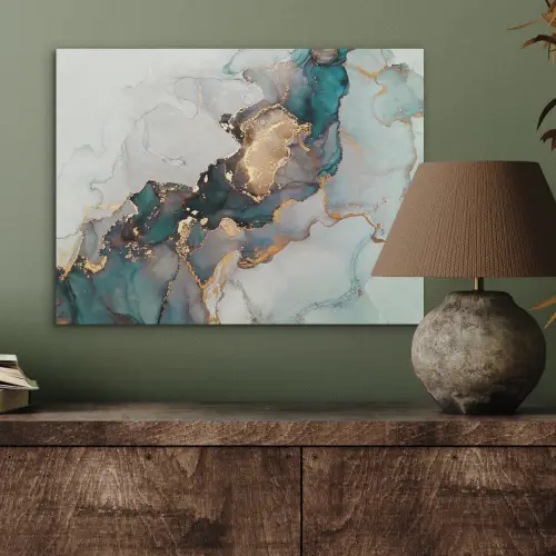 Blauw - Marmer - Goud PET vilt klein -sfeer2