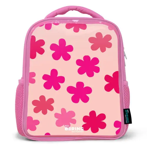 Roze bloemen Kinderrugzak - Roze middel -3d