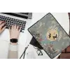 Kraanvogels - Maan - Bloemen - Blauw laptophoes neopreen klein -bureau