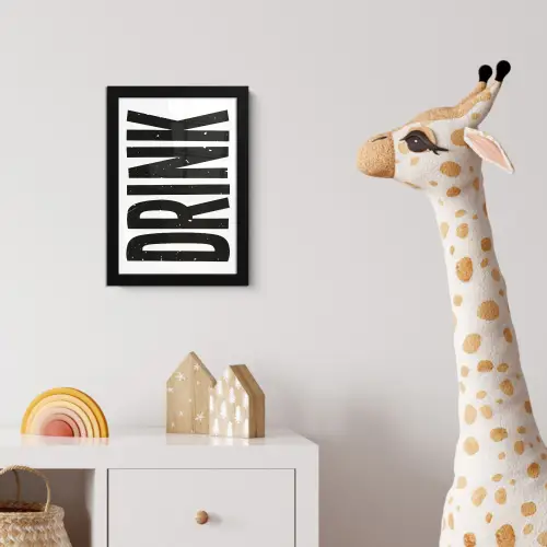 Drink - Zwart - Wit - Decoratie fotolijst zwart zonder passe partout klein -usfeer4_kinderkamer