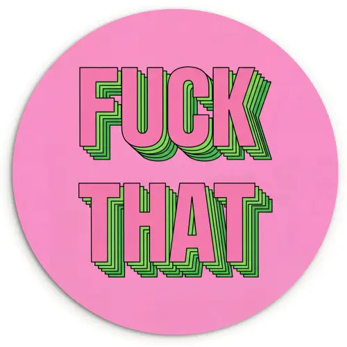 Tekst - Bold - Roze Wandcirkel kunststof plaat 5mm dik klein -3d