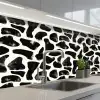 Dierenpatroon - Vlekken - Zwart - Wit keuken achterwand 2 middel 871 -3d_schuin