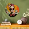 Vrouw - Bril - Strik - Retro Wandcirkel Organisch Forex 3mm klein -sfeer2